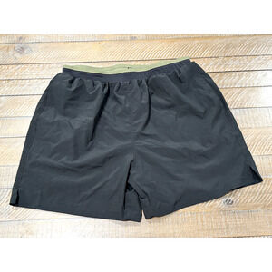 MIER Athletic Shorts Black with Green Trim - Men's Size Large